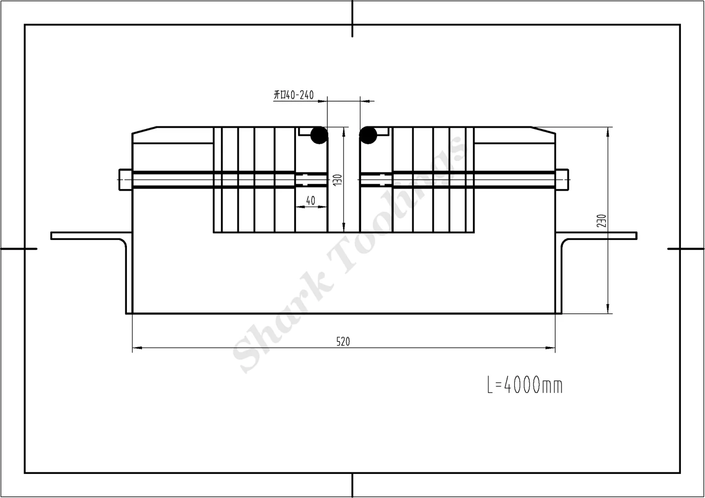 Inserting die for 500T4000 drawing
