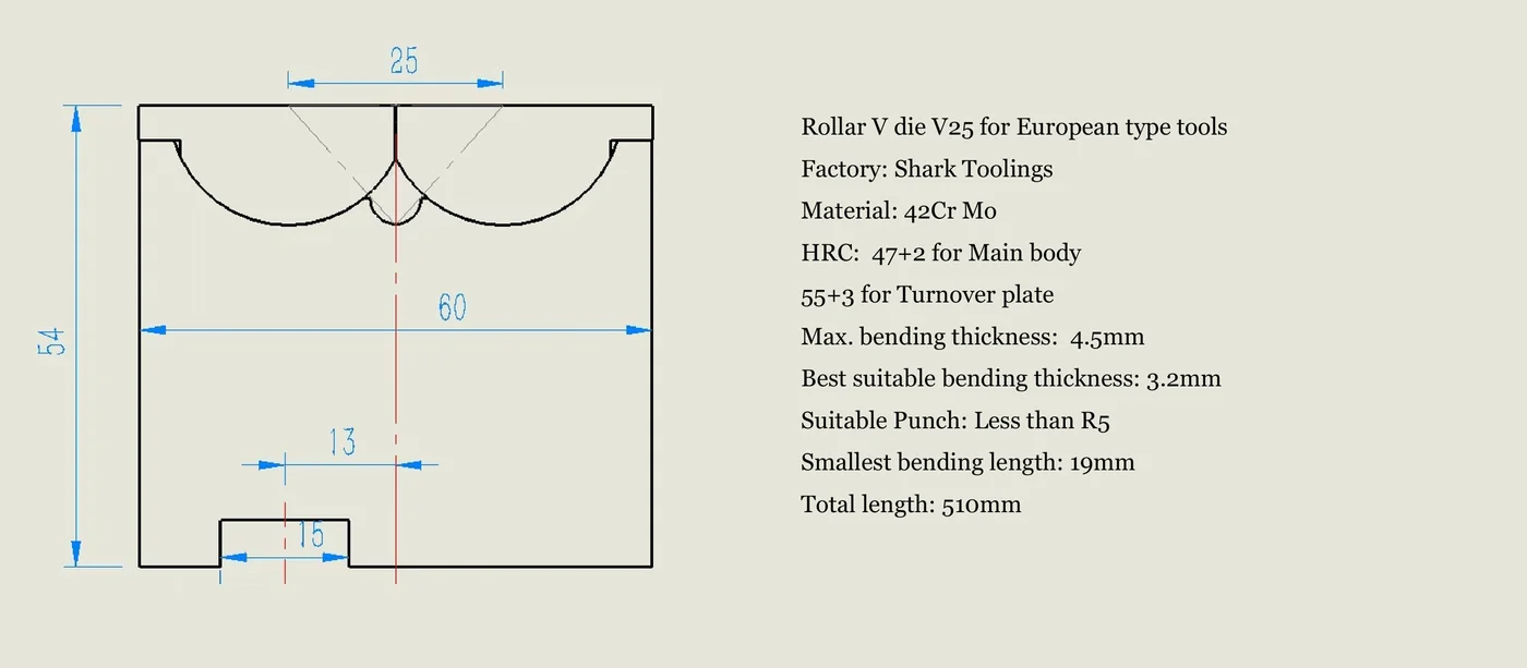Rolla V die V25 drawing