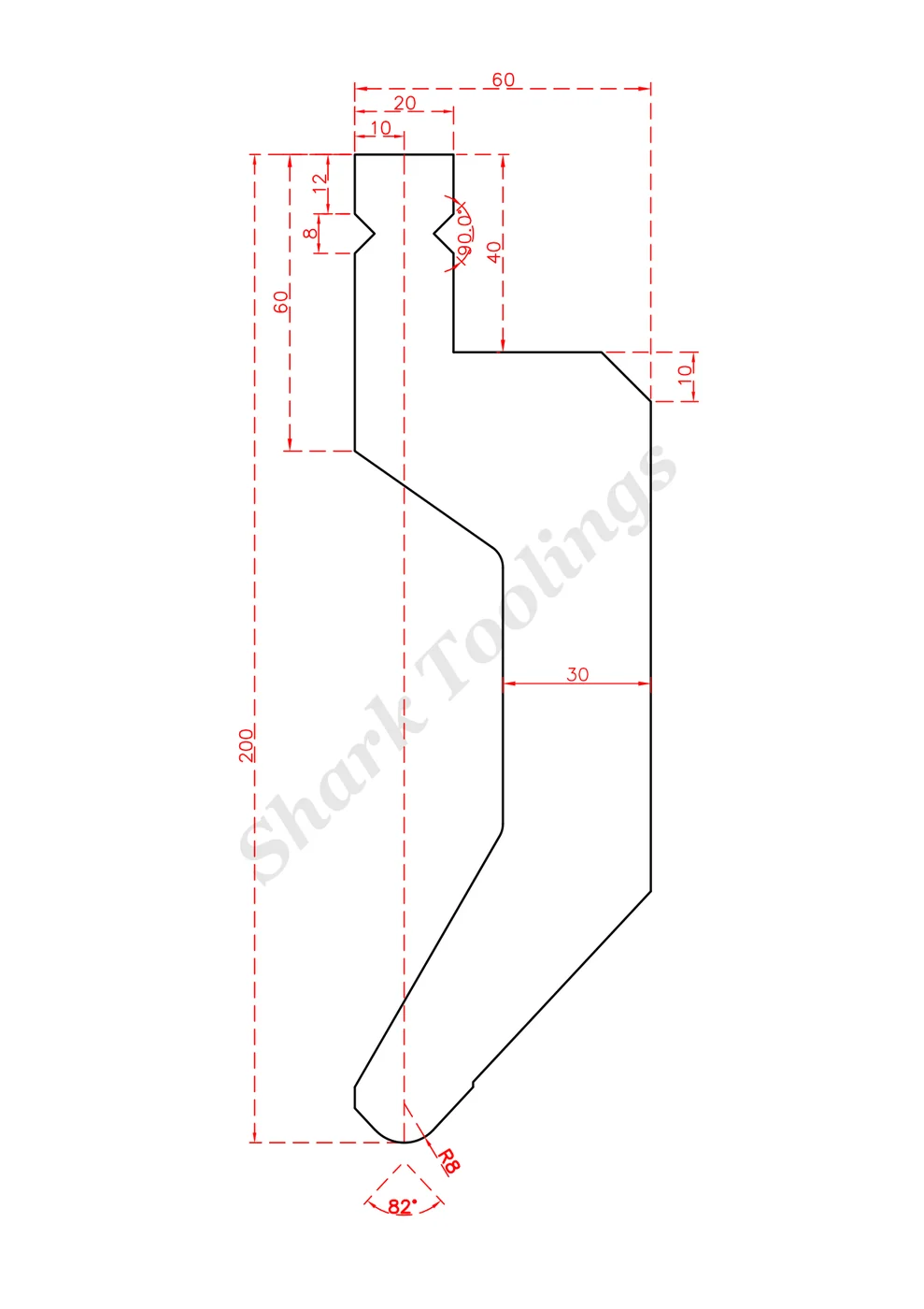 Trumpf gooseneck H200 R8 251030(3) drawing