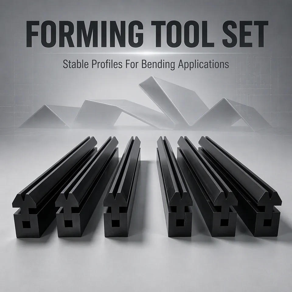 Six-piece sectional forming tool set for press brake work