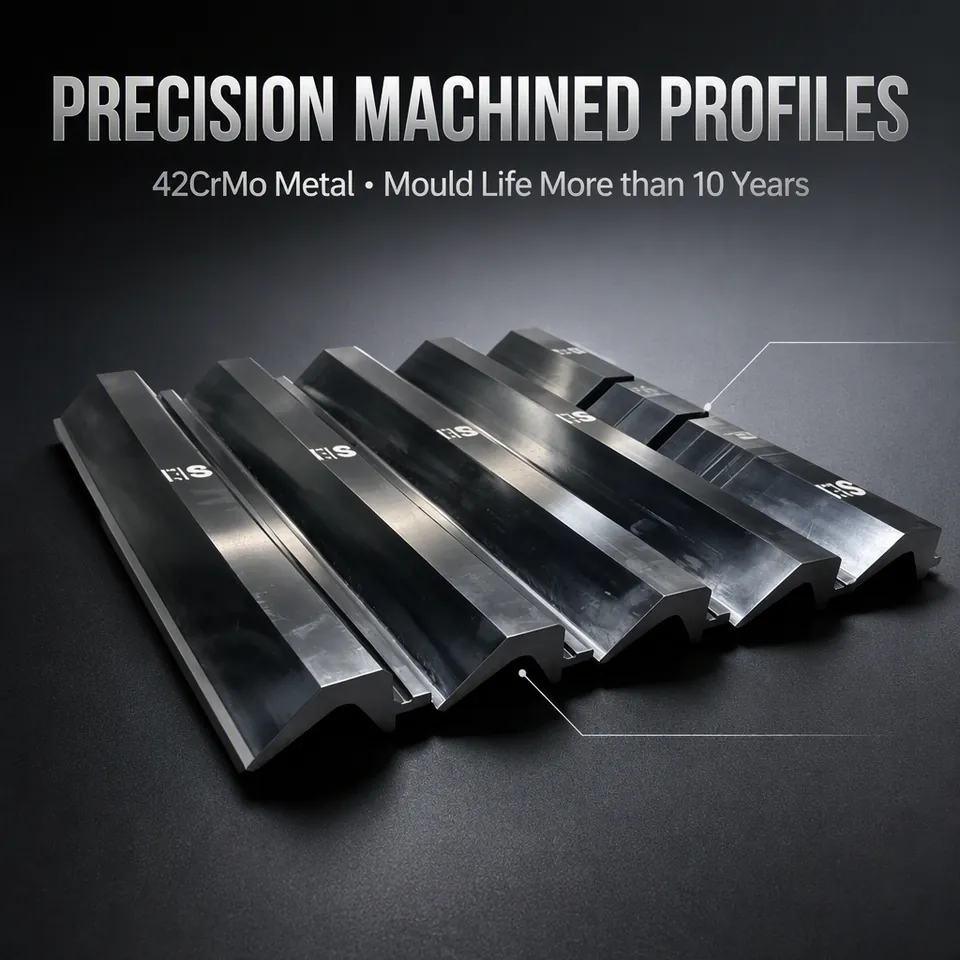 Press brake dies with precision-machined tang and body profiles